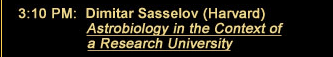 Sasselov's Talk